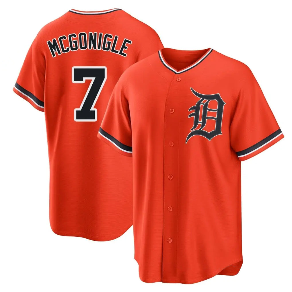 STECN D.Tigers #7 Kevin McGonigle Player Orange Home Game Stitched Jerseys