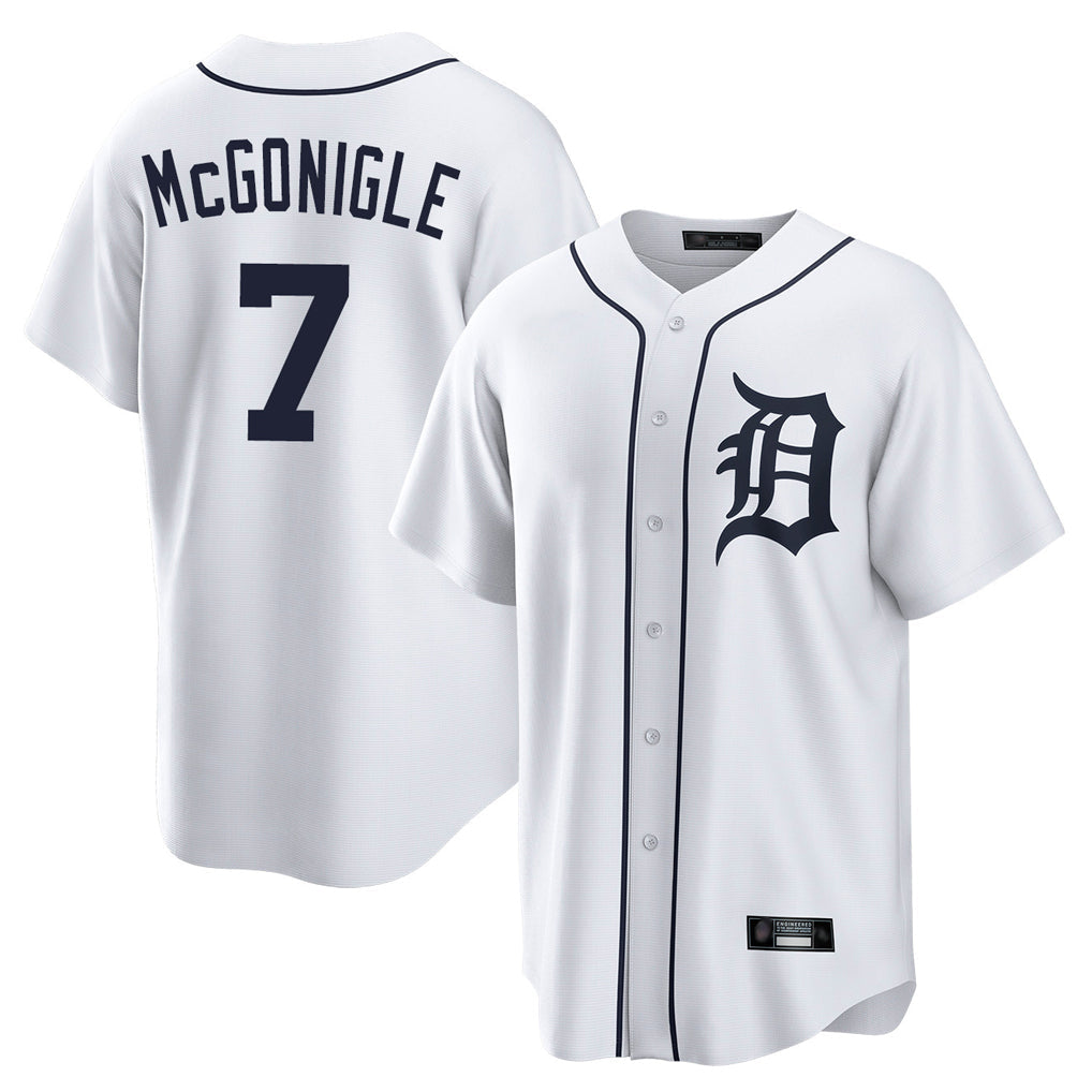 STECN D.Tigers #7 Kevin McGonigle Player White Home Game Stitched Jerseys