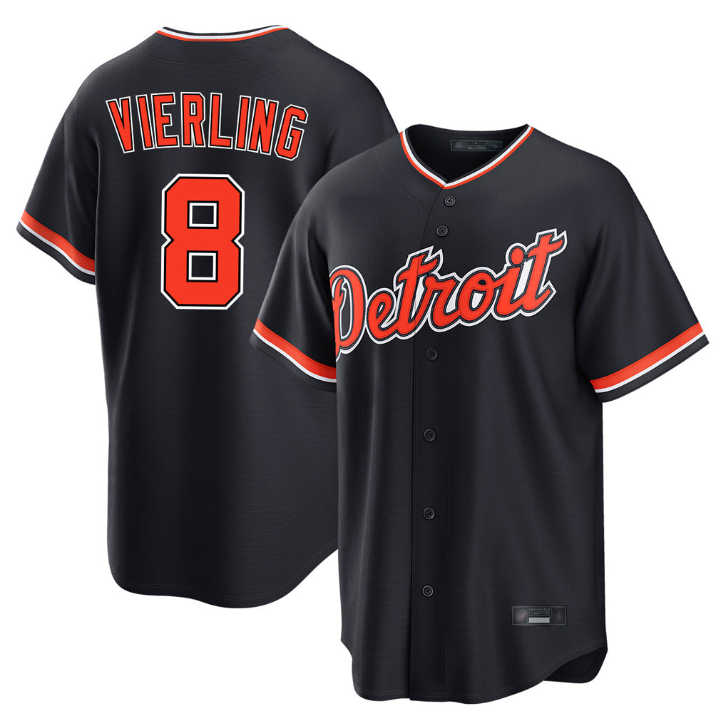 STECN D.Tigers #8 Matt Vierling Player Navy Home Game Stitched Jerseys