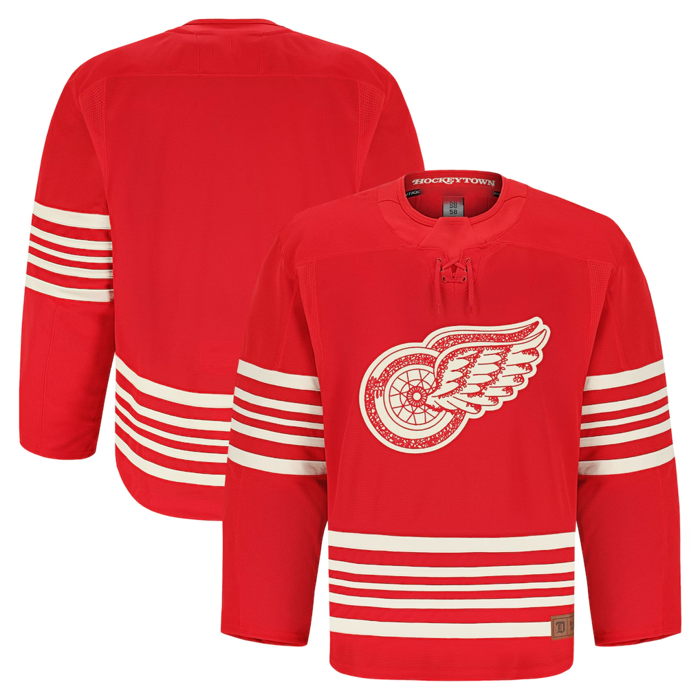 STECN D.Red wings Red Centennial Authentic Pro Jersey