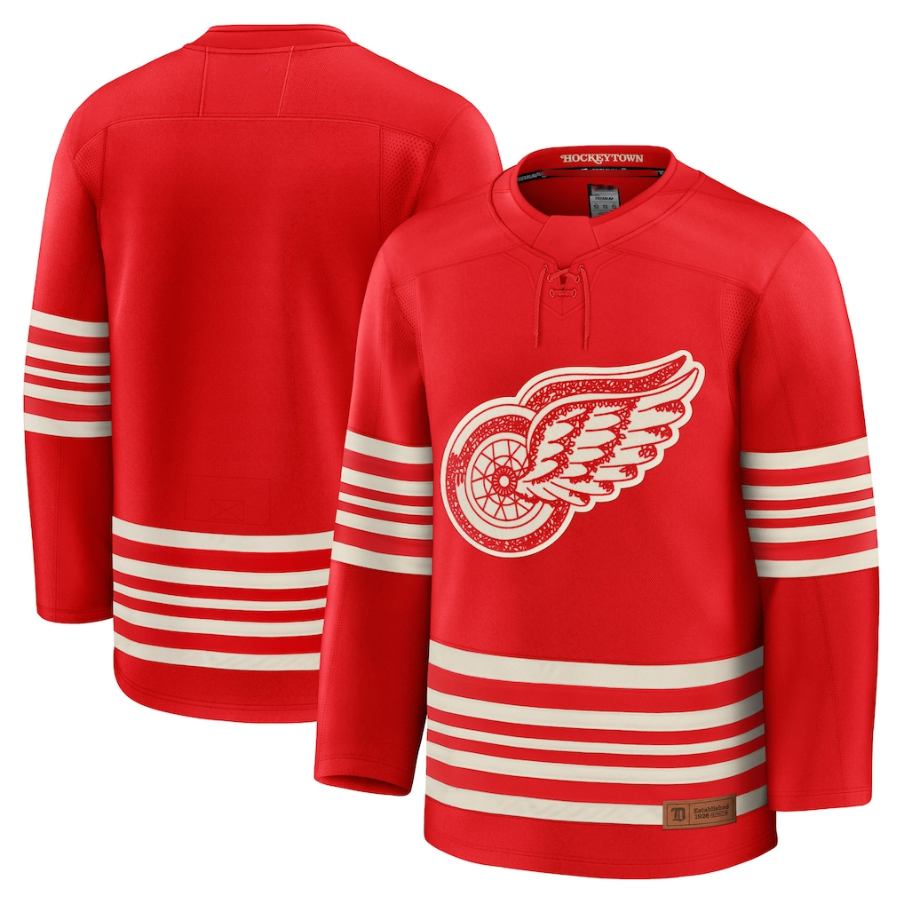STECN D.Red wings Red Centennial Premium Jerseys