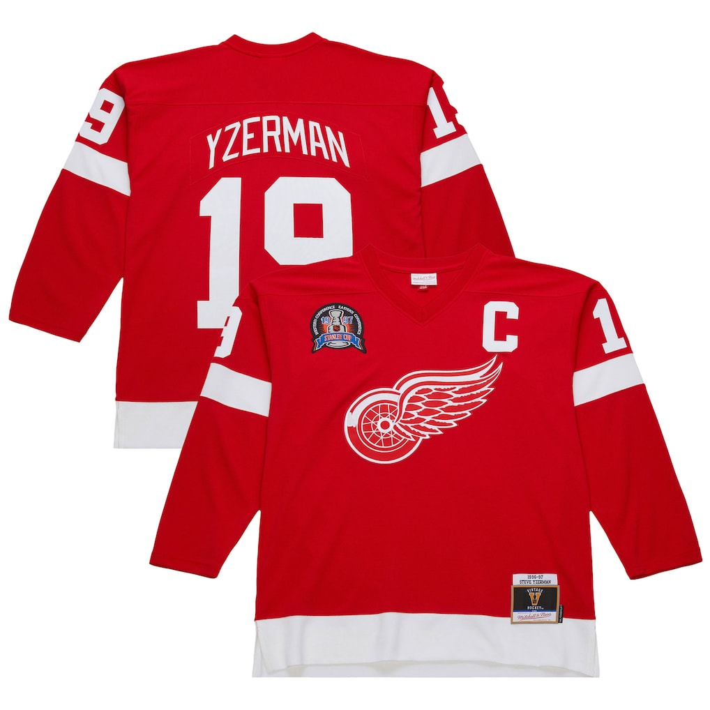 STECN D.Red wings #19 Steve Yzerman Scarlet 1996-97 Power Play Jerseys