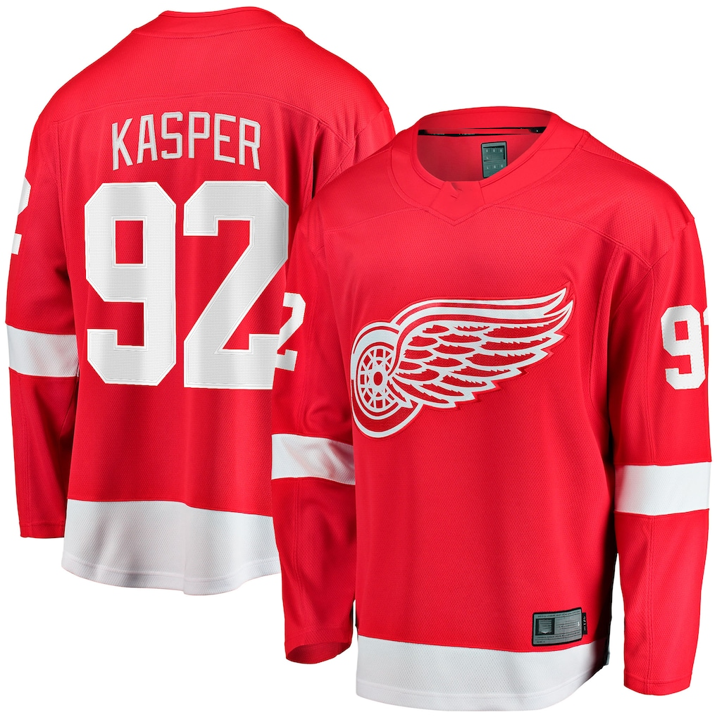 STECN D.Red wings #92 Marco Kasper Red Home Breakaway Jerseys