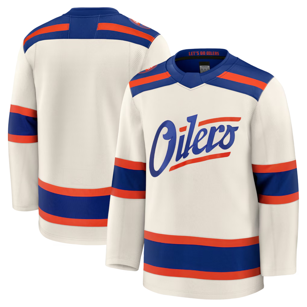 STECN E.Oilers Light Beige Alternate Premium Jerseys