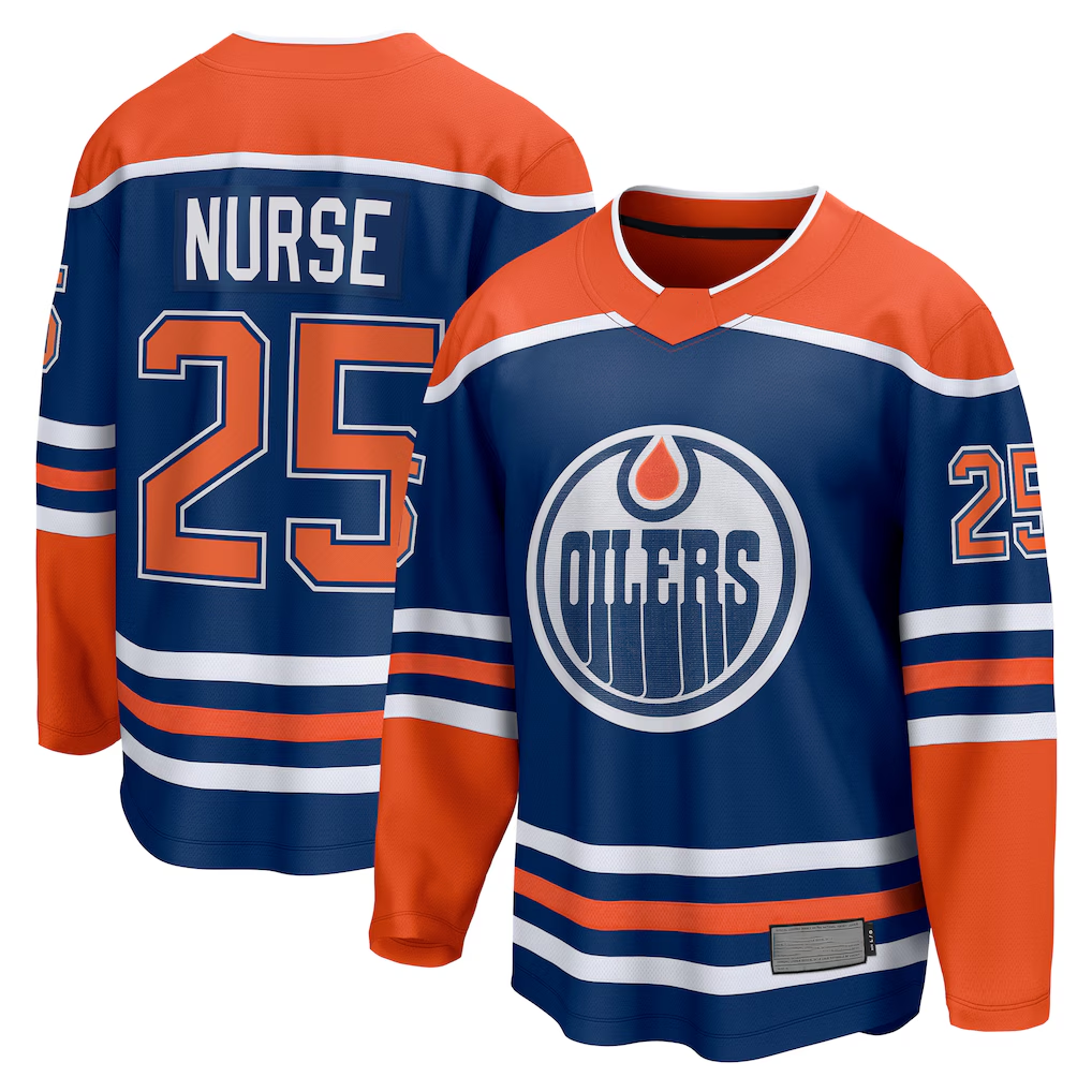STECN E.Oilers #25 Darnell Nurse Royal Home Breakaway Player Jerseys