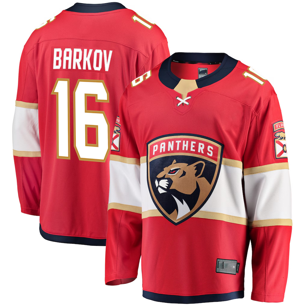STECN F.Panthers #16 Aleksander Barkov Red Breakaway Jerseys