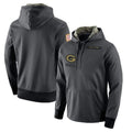 STECN GB.Packers Anthracite Salute to Service Performance Hoodie Limited Game Blank Player Stitched Jerseys