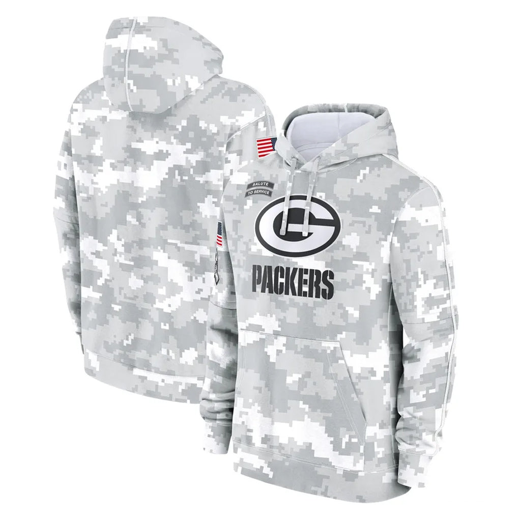 STECN GB.Packers Arctic Camo Salute to Service Hoodies Limited Game Blank Player Stitched Jerseys