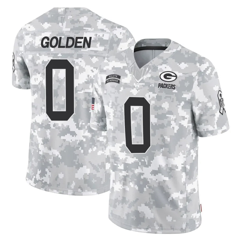 STECN GB.Packers #0 Matthew Golden Player Arctic Camo Salute To Service Limited Stitched Jerseys