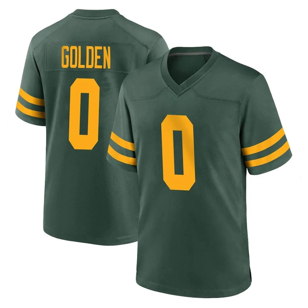 STECN GB.Packers #0 Matthew Golden Player Green Alternate Home Game Stitched Jerseys