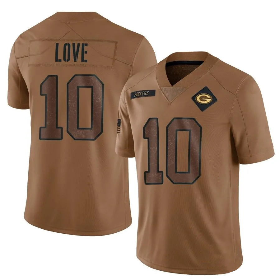 STECN GB.Packers #10 Jordan Love Player Brown Salute To Service Limited Stitched Jerseys