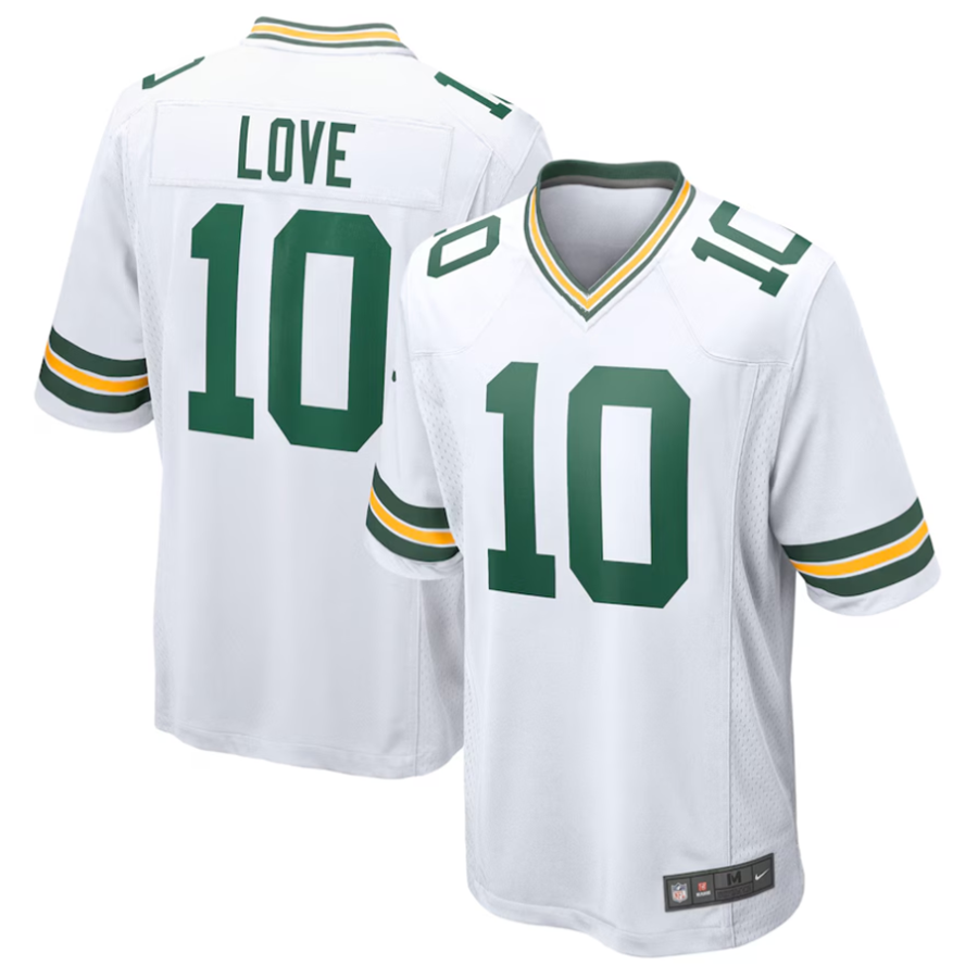 STECN GB.Packers #10 Jordan Love Player White Replica Game  Stitched Jerseys