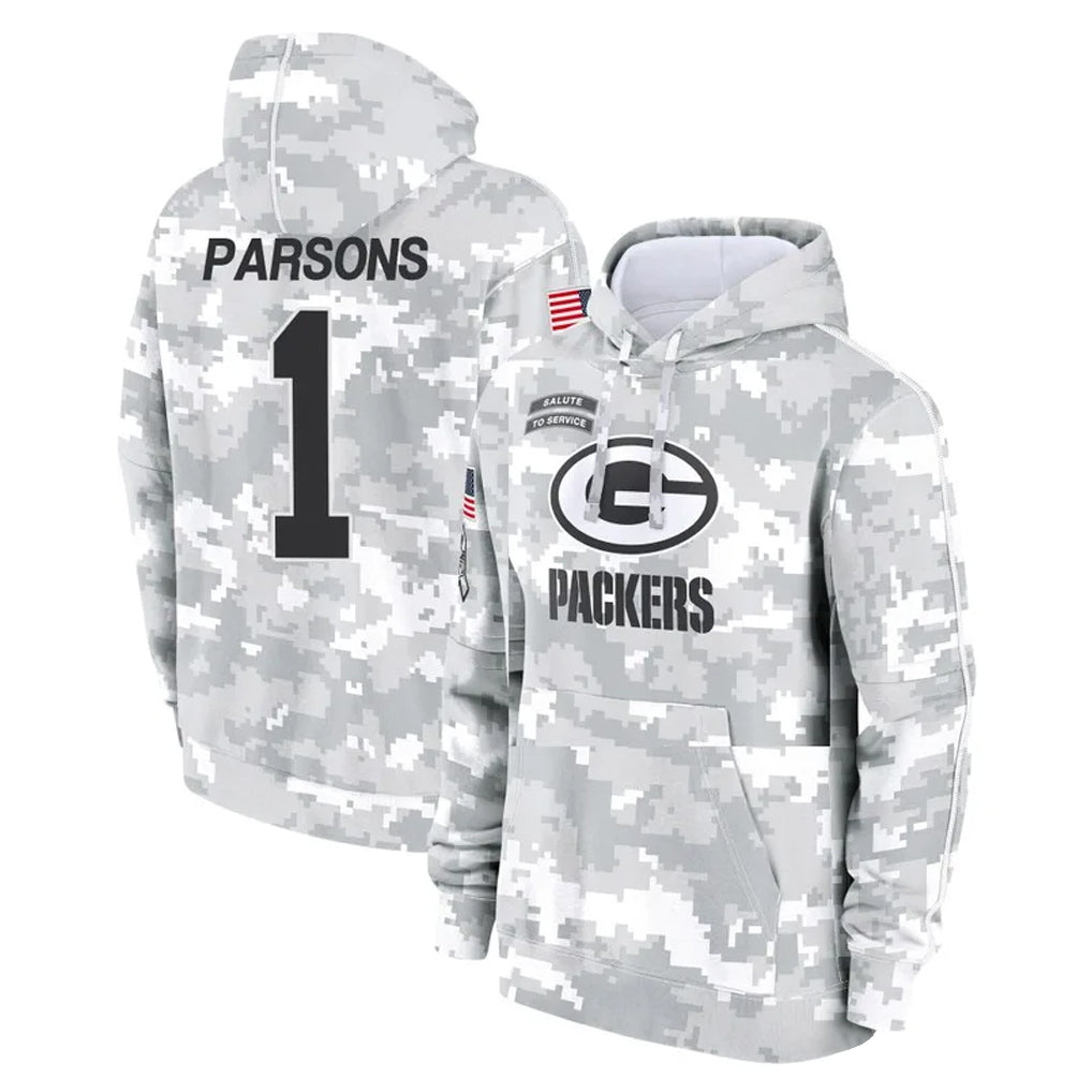 STECN GB.Packers #1 Micah Parsons Player Arctic Camo Salute to Service Hoodies Limited Game Stitched Jerseys