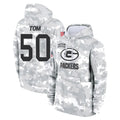 STECN GB.Packers #50 Zach Tom Player Arctic Camo Salute to Service Hoodies Limited Game Stitched Jerseys