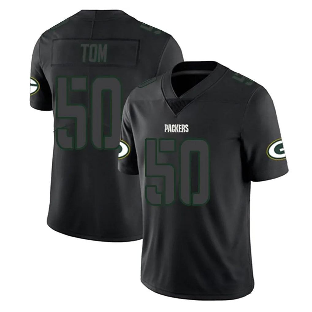 STECN GB.Packers #50 Zach Tom Player Black Impact Limited Home Game Stitched Jerseys