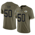 STECN GB.Packers #50 Zach Tom Player Olive Salute To Service Limited Stitched Jerseys