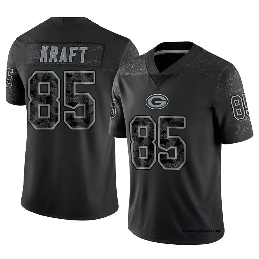 STECN GB.Packers #85 Tucker Kraft Player Black RFLCTV Limited Stitched Jerseys