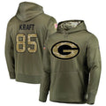 STECN GB.Packers #85 Tucker Kraft Player Olive Salute to Service Pullover Hoodie Game Stitched Jerseys