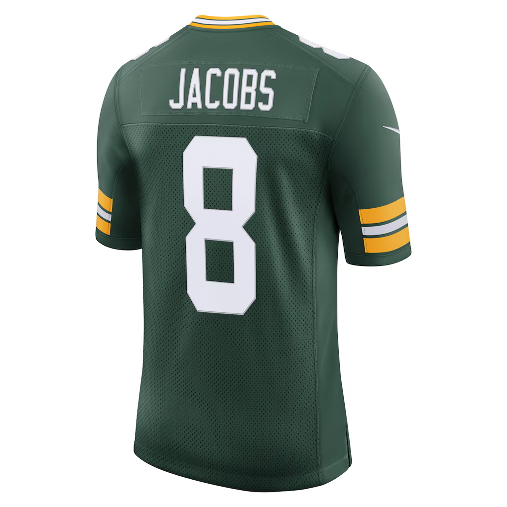 STECN GB.Packers #8 Josh Jacobs Green Vapor Untouchable Stitched Limited Jerseys