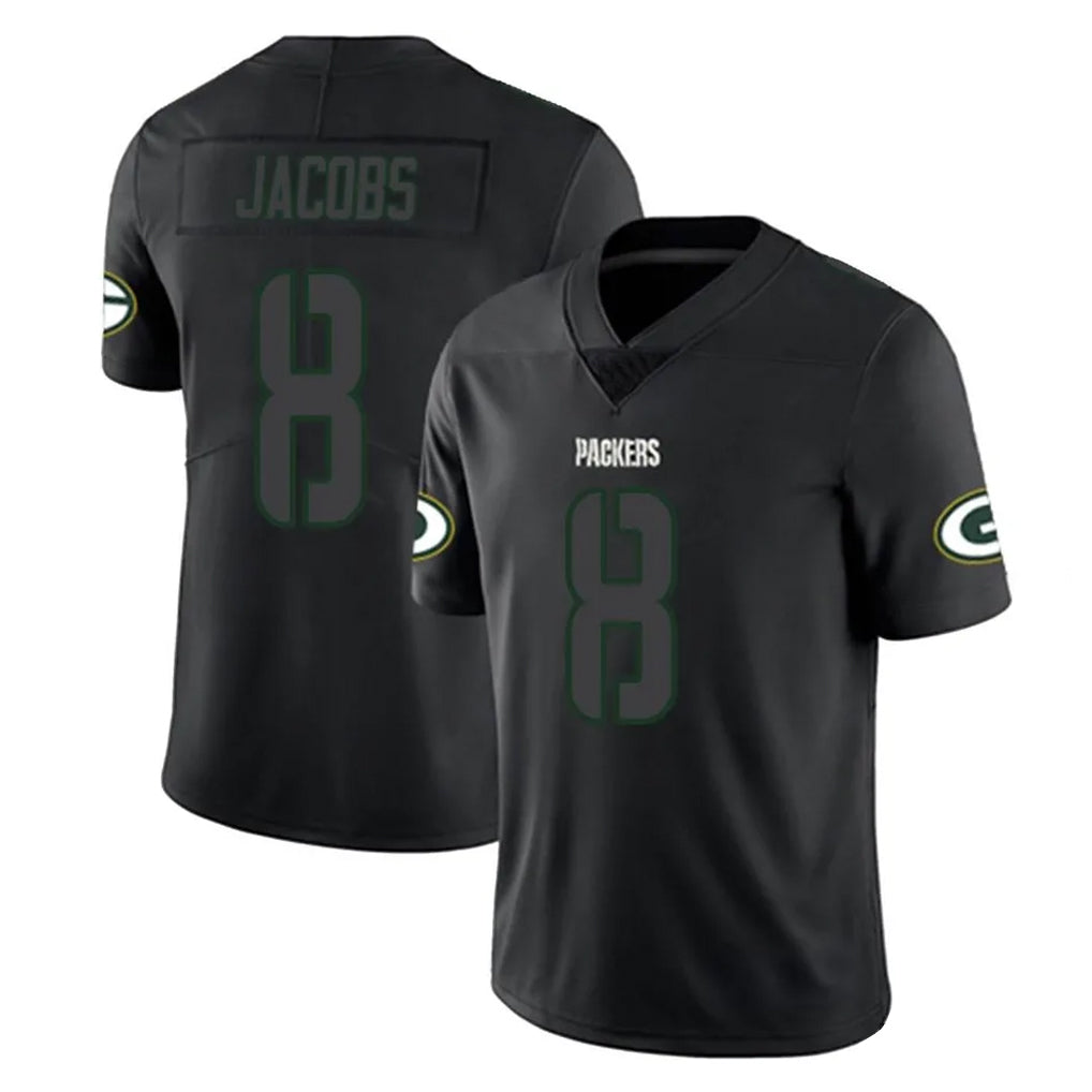 STECN GB.Packers #8 Josh Jacobs Player Black Impact Limited Home Game Stitched Jerseys