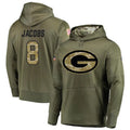 STECN GB.Packers #8 Josh Jacobs Player Olive Salute to Service Pullover Hoodie Game Stitched Jerseys