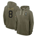 STECN GB.Packers #8 Josh Jacobs Player Olive Salute to Service Pullover Hoodies Limited Stitched Jerseys