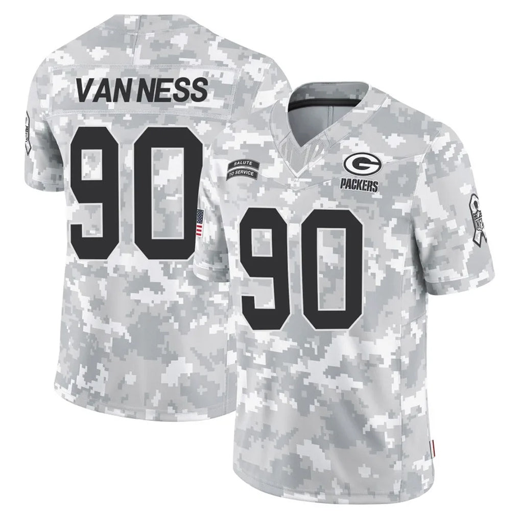 STECN GB.Packers #90 Lukas Van Ness Player Arctic Camo Salute To Service Limited Stitched Jerseys