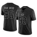 STECN GB.Packers #90 Lukas Van Ness Player Black Reflective Limited Home Game Stitched Jerseys