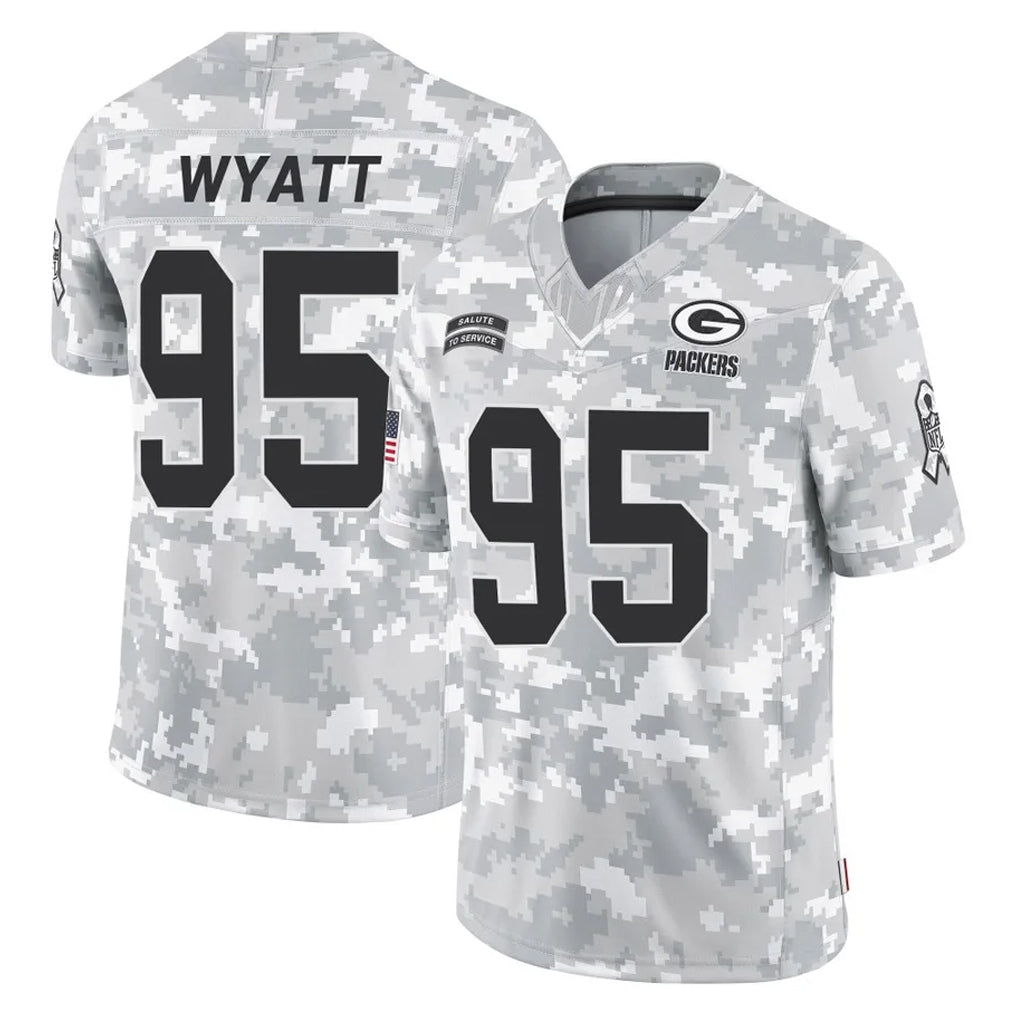 STECN GB.Packers #95 Devonte Wyatt Player Arctic Camo Salute To Service Limited Stitched Jerseys