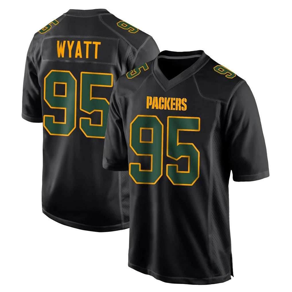 STECN GB.Packers #95 Devonte Wyatt Player Black Fashion Home Game Stitched Jerseys