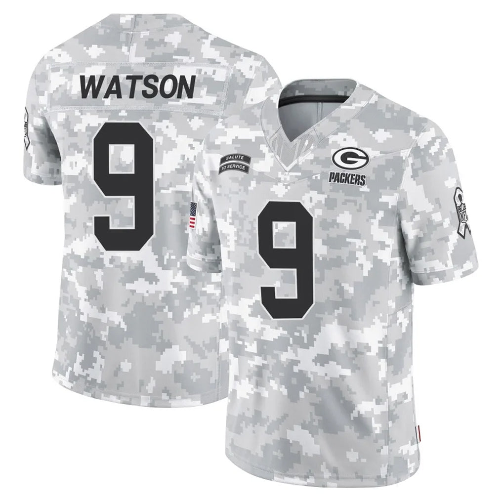 STECN GB.Packers #9 Christian Watson Player Arctic Camo Salute To Service Limited Stitched Jerseys