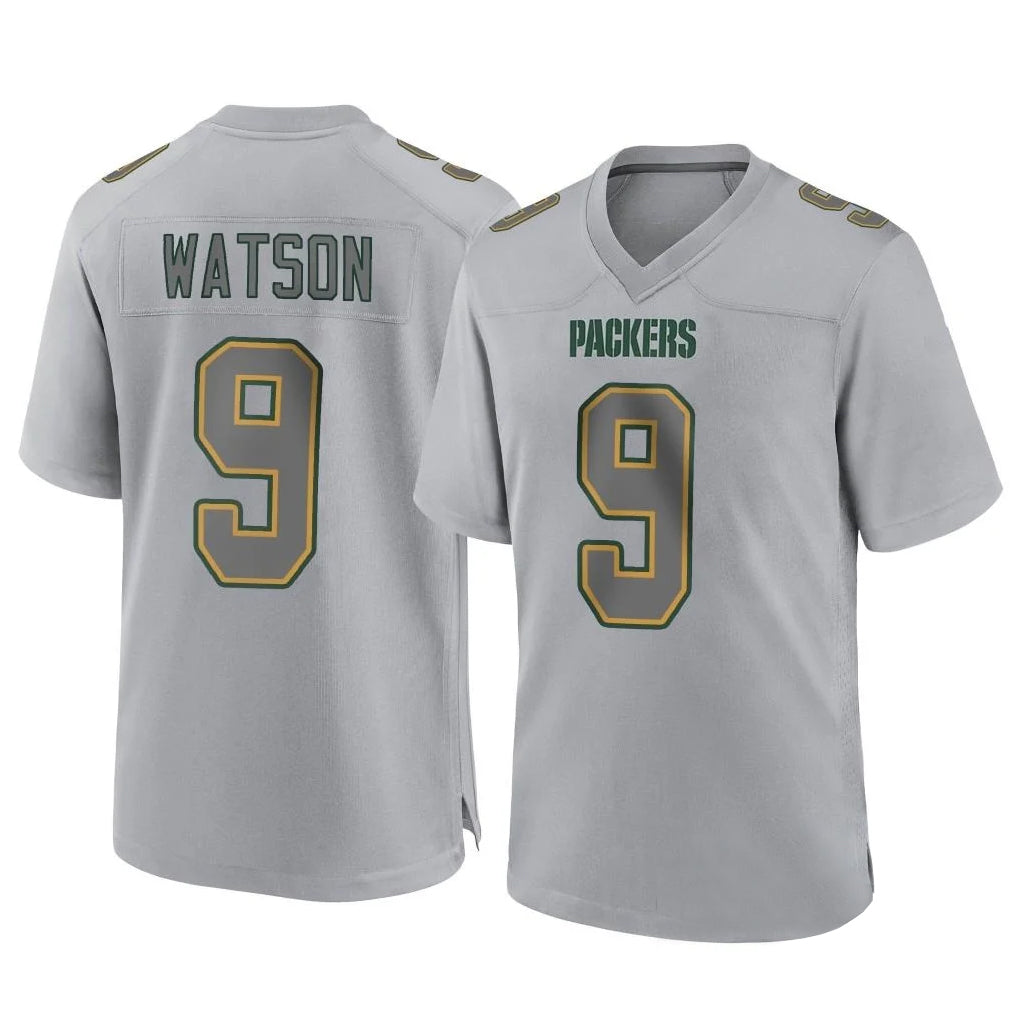 STECN GB.Packers #9 Christian Watson Player Gray Atmosphere Fashion Home Game Stitched Jerseys