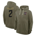 STECN H.Texans #2 Calen Bullock Player Olive Salute to Service Pullover Hoodies Limited Stitched Jerseys