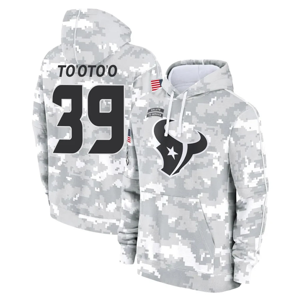 STECN H.Texans #39 Henry To'oTo'o Player Arctic Camo Salute to Service Hoodies Limited Game Stitched Jerseys