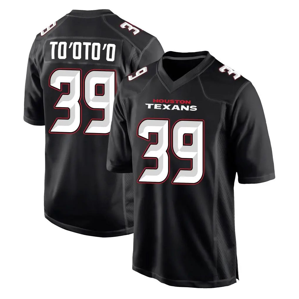 STECN H.Texans #39 Henry To'oTo'o Player Carbon Black Fashion Home Game Stitched Jerseys