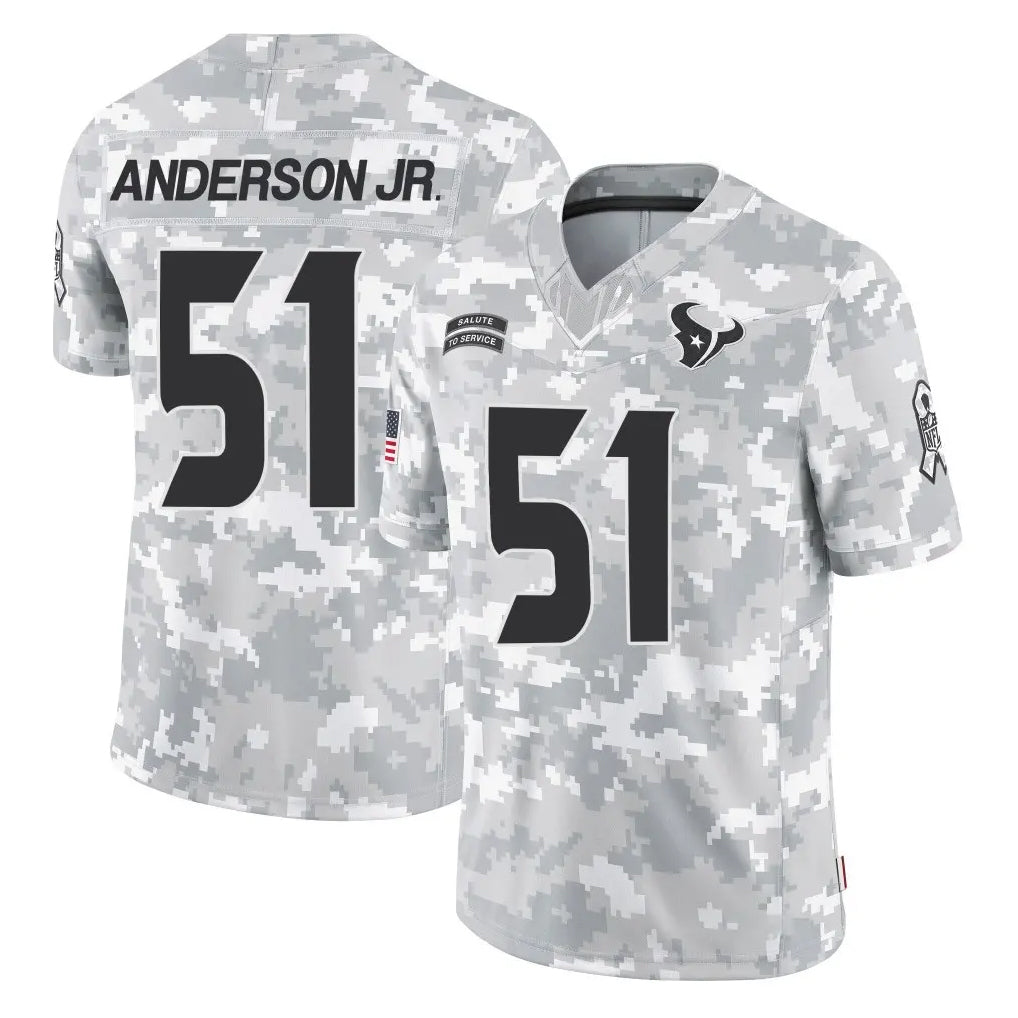 STECN H.Texans #51 Will Anderson Jr. Player Arctic Camo Salute To Service Limited Game Stitched Jerseys