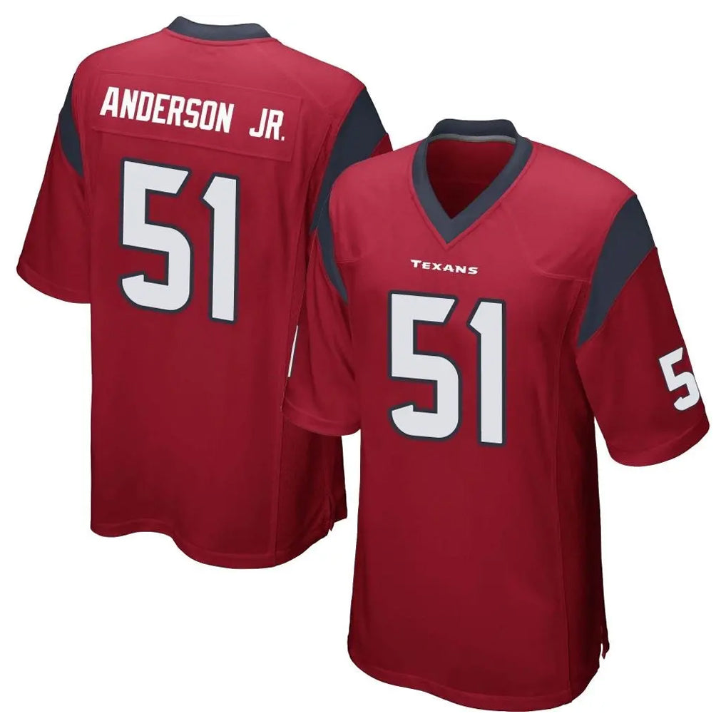 STECN H.Texans #51 Will Anderson Jr. Player Red Home Game Stitched Jerseys