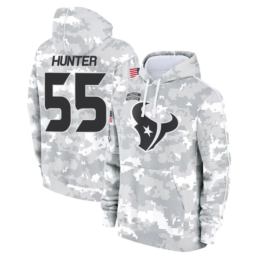 STECN H.Texans #55 Danielle Hunter Player Arctic Camo Salute to Service Hoodies Limited Game Stitched Jerseys