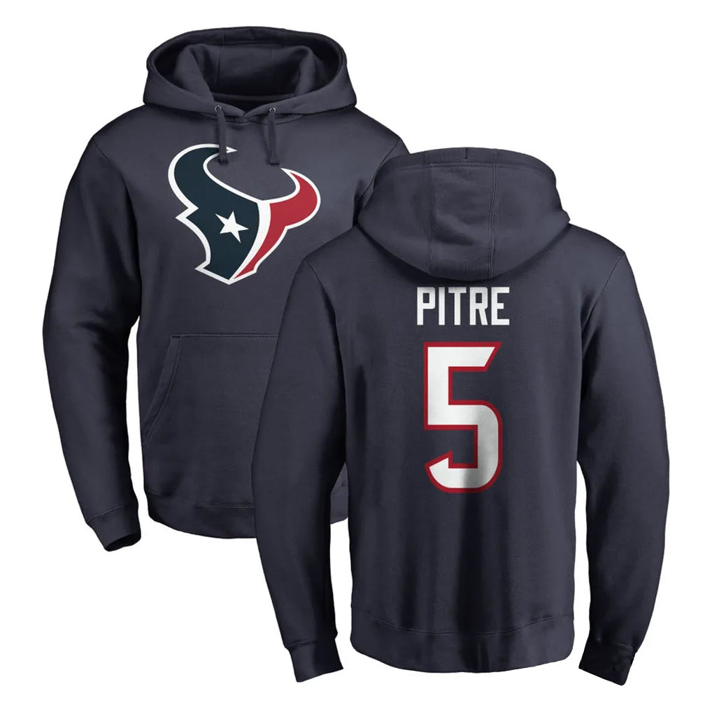 STECN H.Texans #5 Jalen Pitre Player Navy Pro Line Pullover Hoodie Limited Game Stitched Jerseys