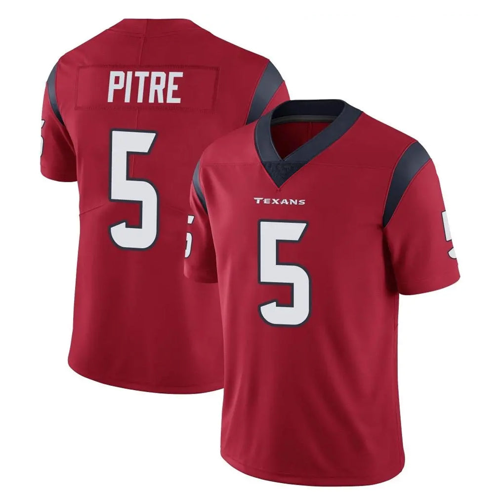 STECN H.Texans #5 Jalen Pitre Player Red Limited Vapor Untouchable Home Game Stitched Jerseys