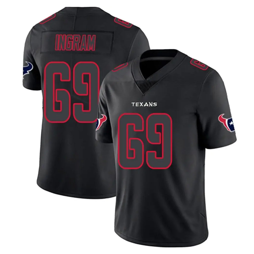 STECN H.Texans #69 Ed Ingram Player Black Impact Limited Game Stitched Jerseys