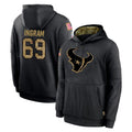 STECN H.Texans #69 Ed Ingram Player Black Salute to Service Hoodies Limited Game Stitched Jerseys