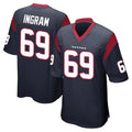 STECN H.Texans #69 Ed Ingram Player Navy Home Game Stitched Jerseys
