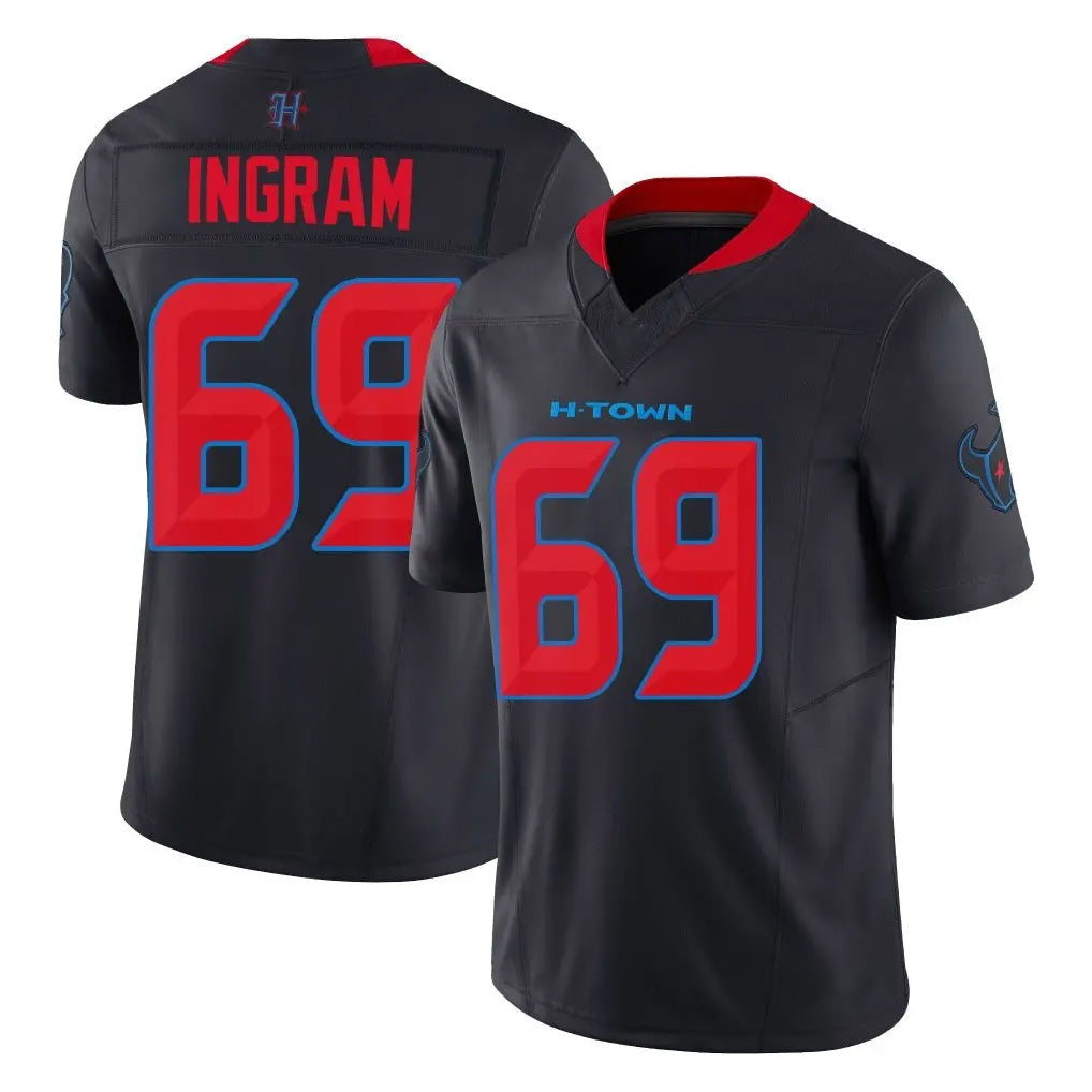 STECN H.Texans #69 Ed Ingram Player Navy Limited 2nd Alternate Vapor F.U.S.E. Home Game Stitched Jerseys