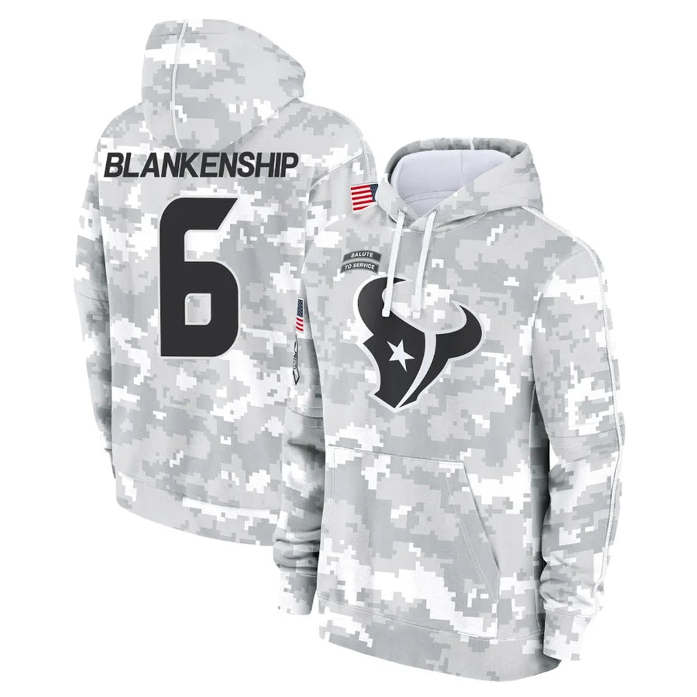 STECN H.Texans #6 Reed Blankenship Player Arctic Camo Salute to Service Hoodies Limited Game Stitched Jerseys