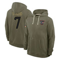 STECN H.Texans #7 CJ Stroud Player Olive Salute to Service Pullover Hoodies Limited Stitched Jerseys