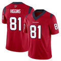 STECN H.Texans #81 Jayden Higgins Player Red Limited Vapor F.U.S.E. Home Game Stitched Jerseys