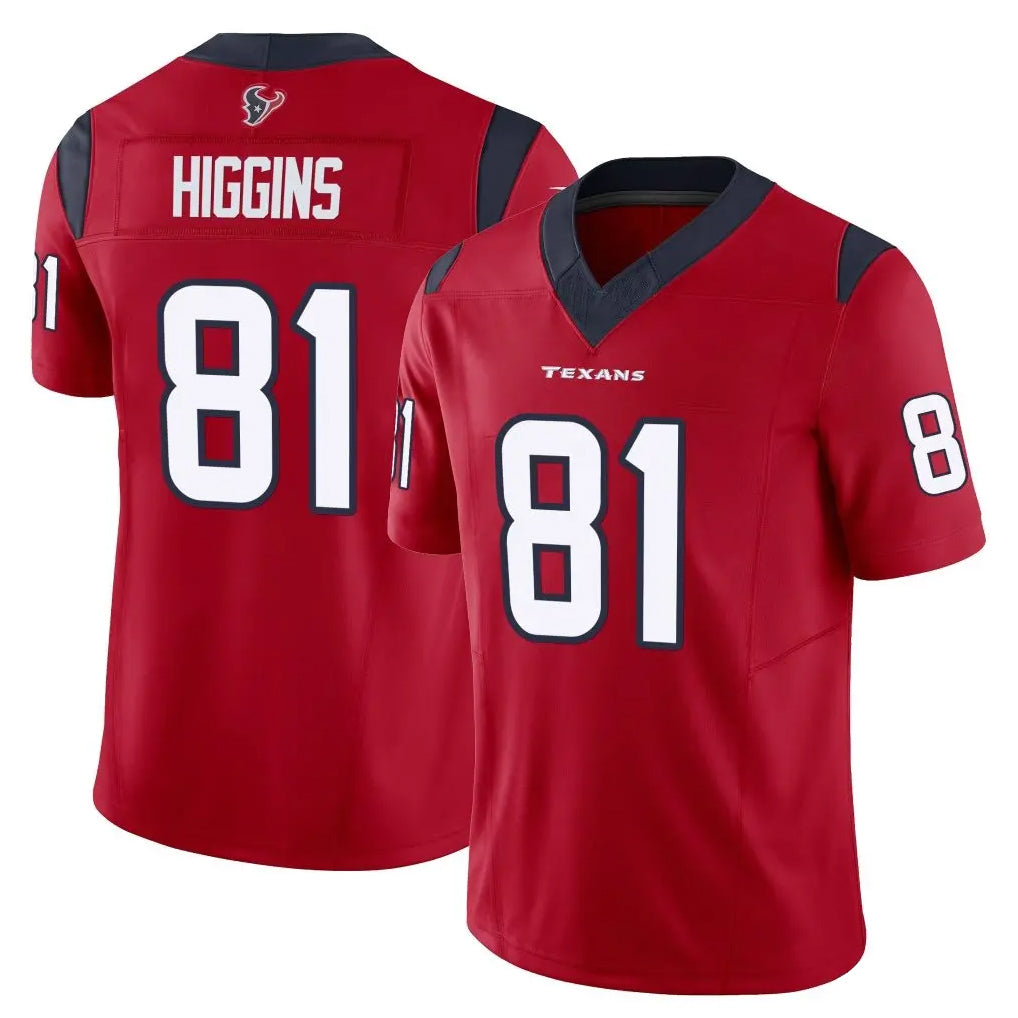 STECN H.Texans #81 Jayden Higgins Player Red Limited Vapor F.U.S.E. Home Game Stitched Jerseys