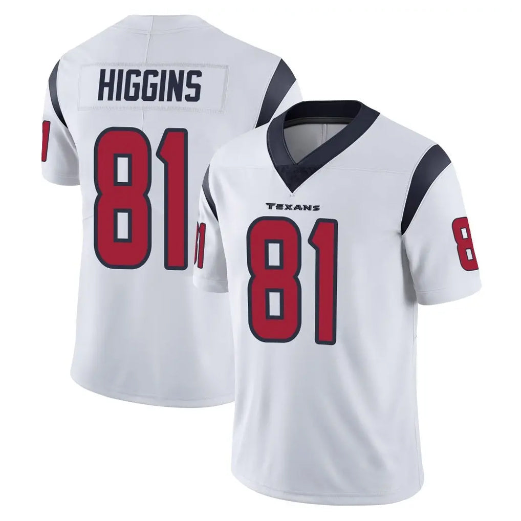 STECN H.Texans #81 Jayden Higgins Player White Limited Vapor Untouchable Home Game Stitched Jerseys