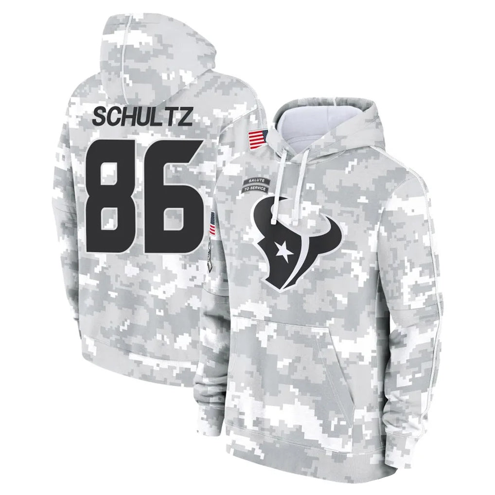 STECN H.Texans #86 Dalton Schultz Player Arctic Camo Salute to Service Hoodies Limited Game Stitched Jerseys